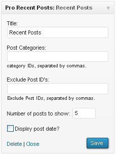 Pro Recent Post Widget Screenshot